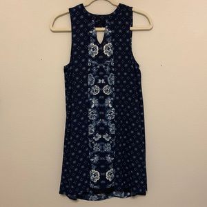 Altar’d State Navy Blue Floral A-Line Dress